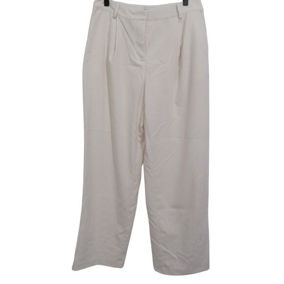 Claire Rose X Na-KD Womens Sz 38 Light Pink Cream High Waist Wide Leg Trousers - Picture 1 of 7